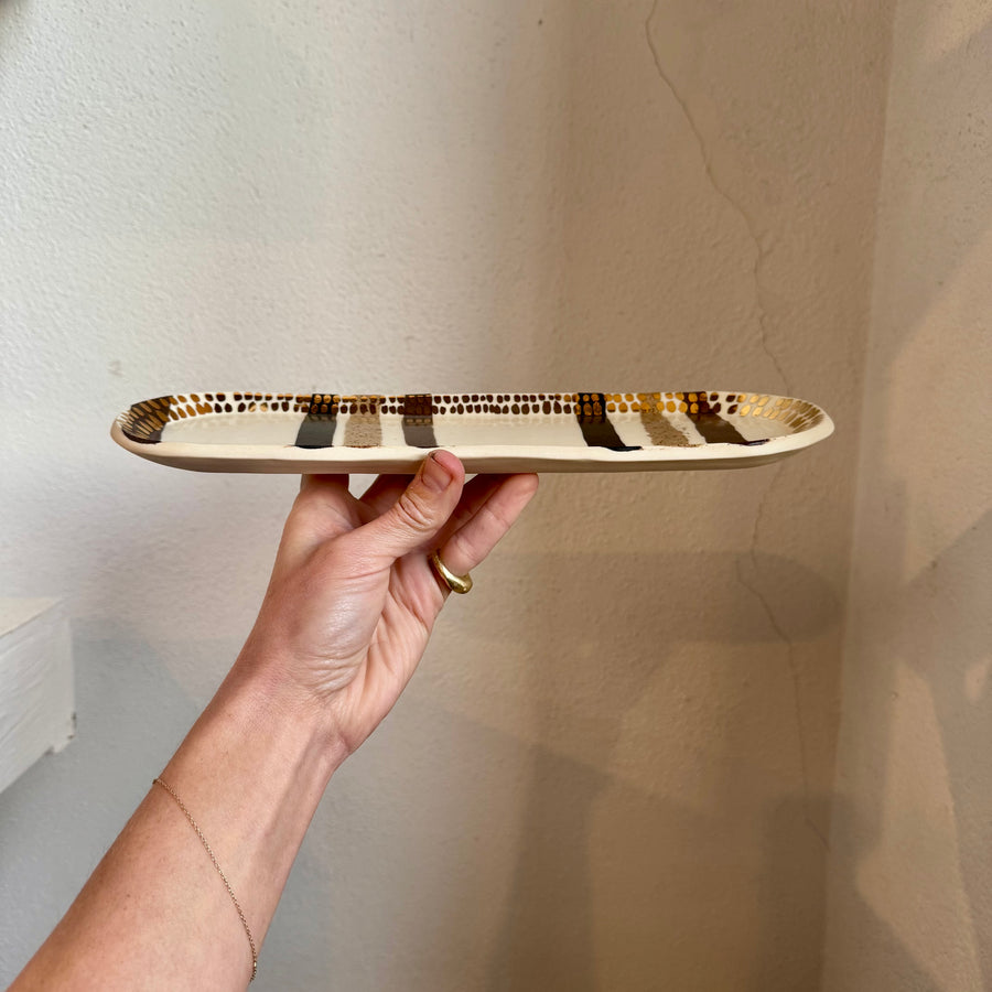 Striped Inlay Tray + Gold