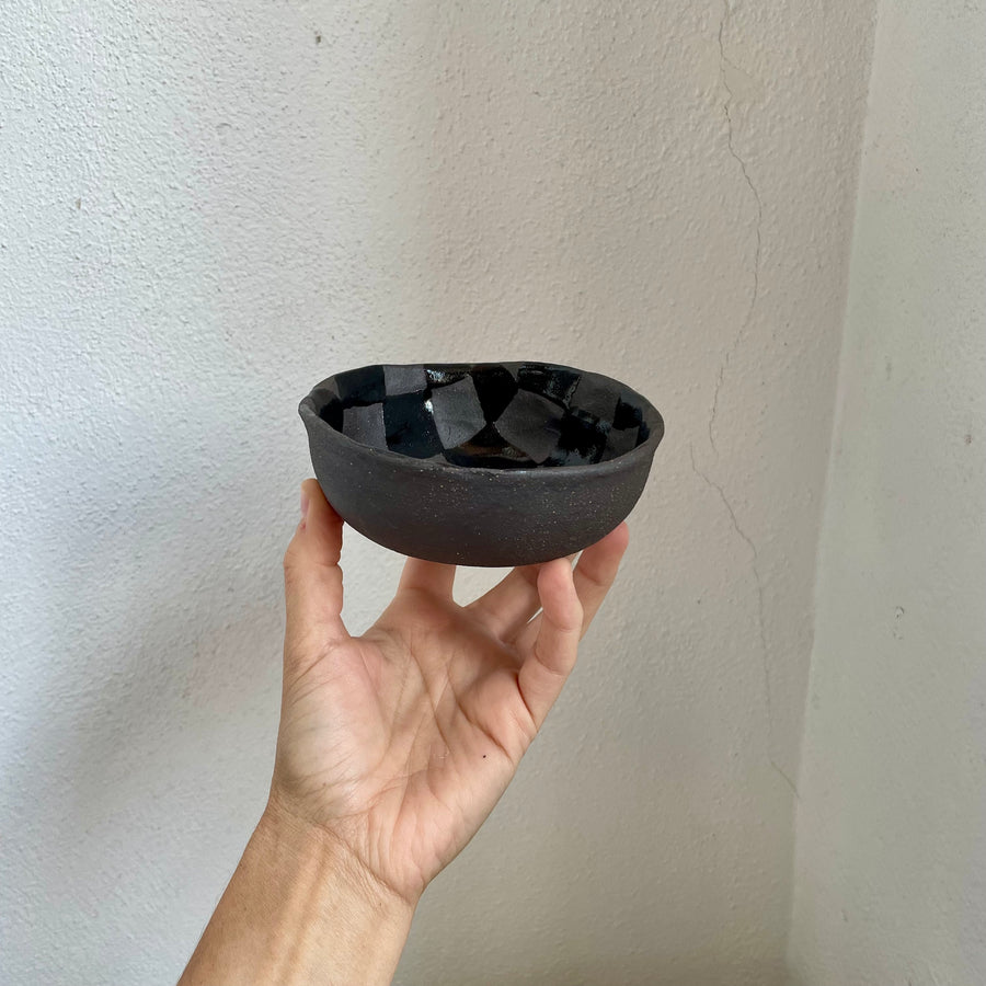 Black Check Small Bowl