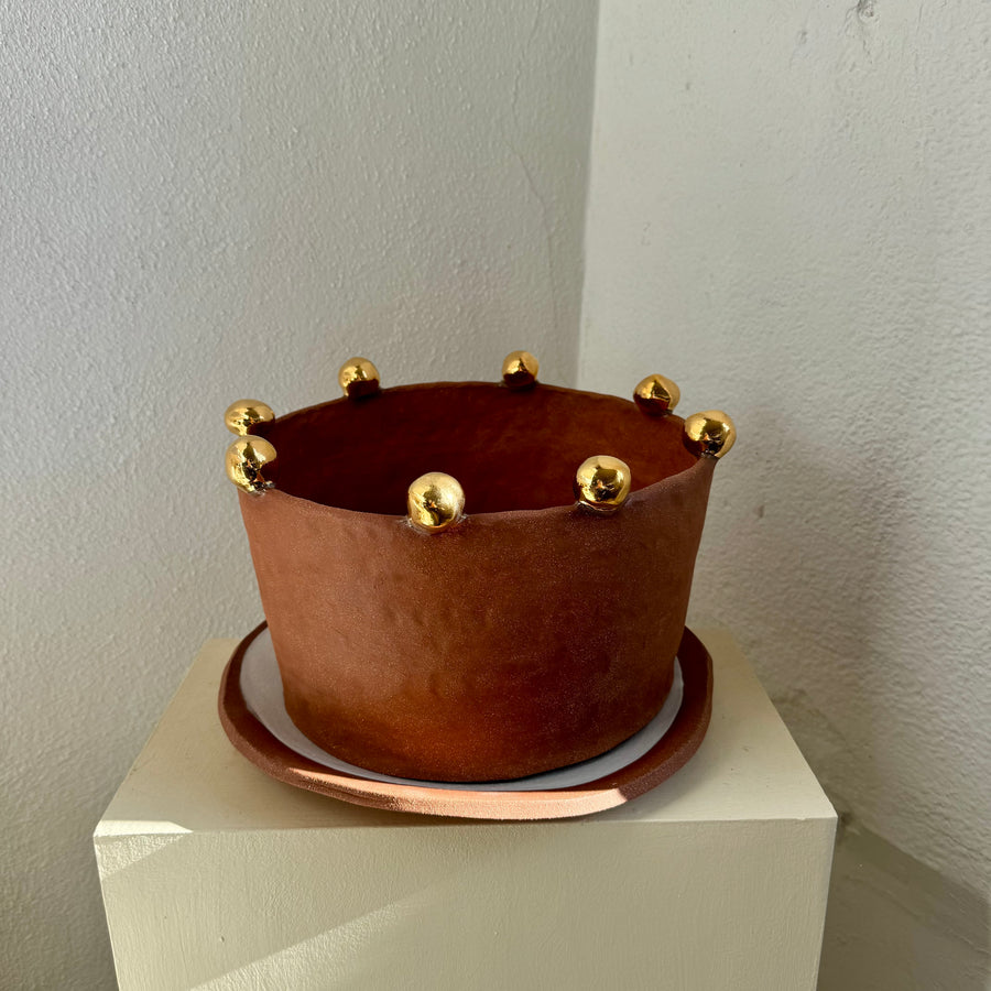 Gold Ball Terracotta Planter