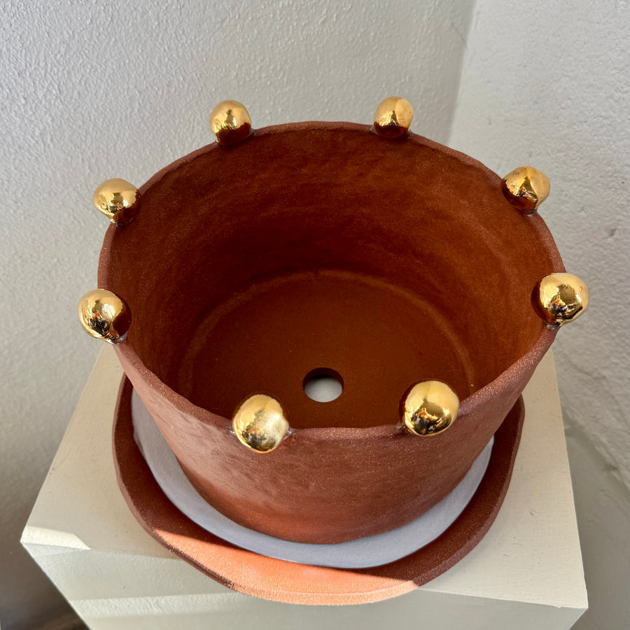 Gold Ball Terracotta Planter