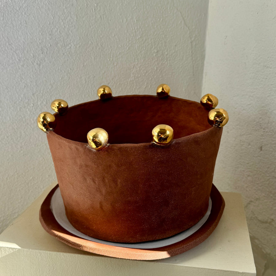 Gold Ball Terracotta Planter