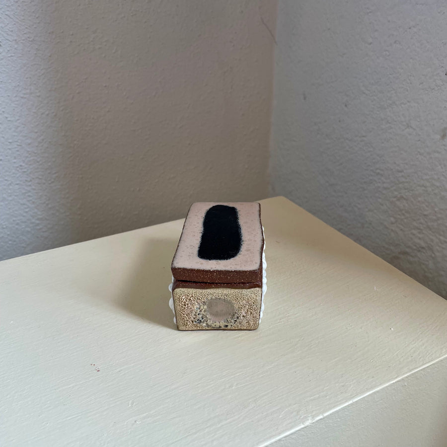 Peach + Black Tab Jewelry Box