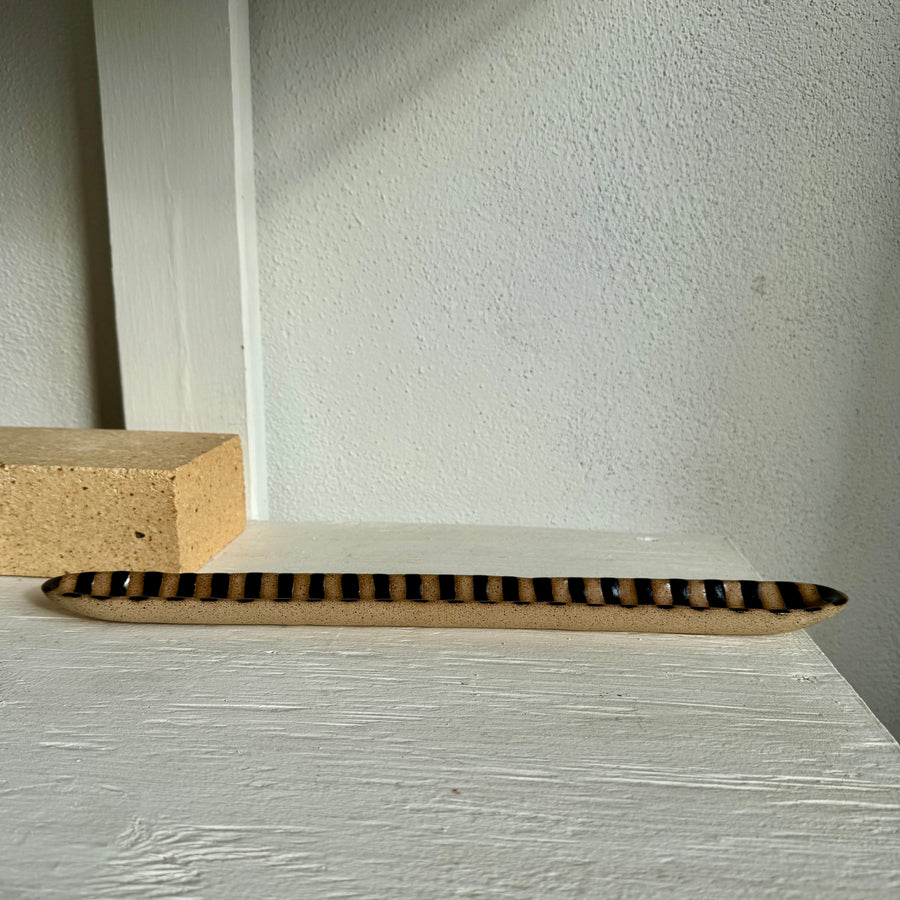 Long Black Stripe Olive Tray