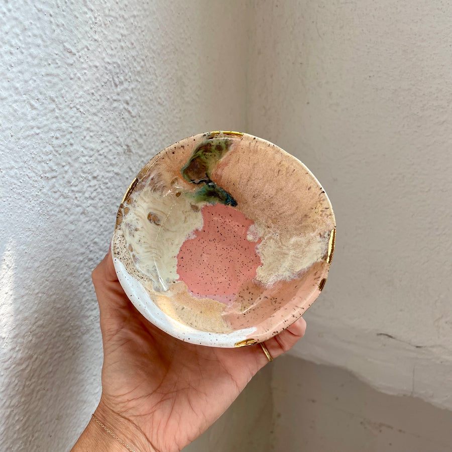 Pink Splatter Small Bowl - Speckled Stoneware