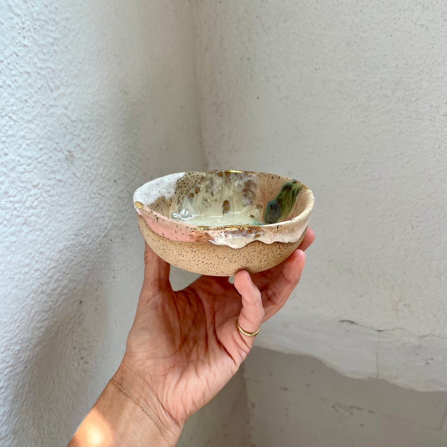 Pink Splatter Small Bowl - Speckled Stoneware